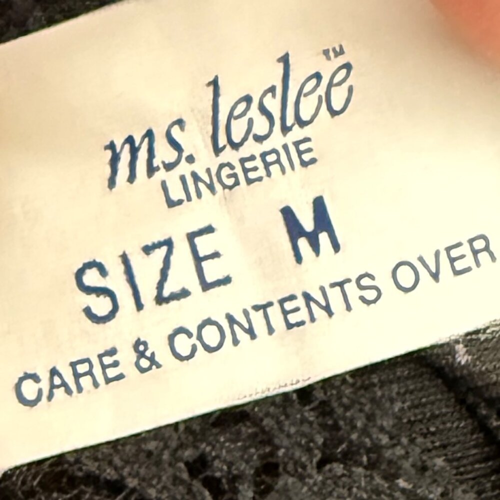 Ms Leslee Bodysuit Sexy Teddy Black Lace Spaghetti Strap Playsuit One Piece - Picture 7 of 10